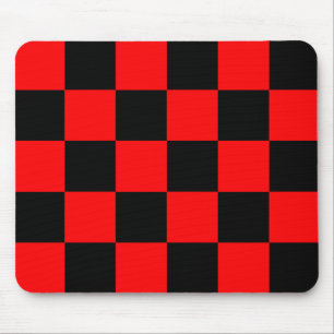 Mousepad Padrão de Verificação Preto Vermelho