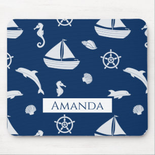 Mousepad Padrão de vida marinha e de navegação