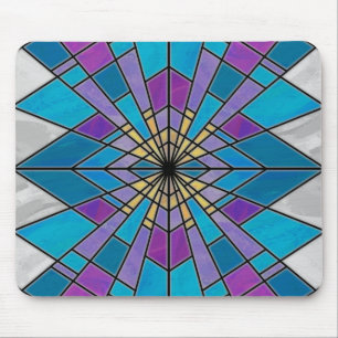 Mousepad Padrão de vidro azul e púrpura