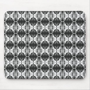 Mousepad Padrão de wallpaper Art Deco - preto e branco