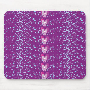 Mousepad Padrão de wallpaper de Violetas Florais Rosa Vint
