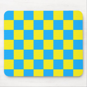 Mousepad Padrão de Xadrez Amarelo Azul Xadrez