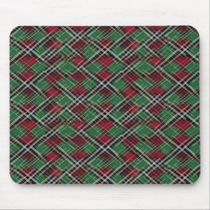 Mousepad Padrão de Xadrez de Natal Vermelho e Verde da Tren