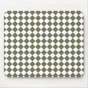 Mousepad Padrão de xadrez em diamante verde musgo