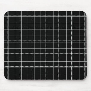 Mousepad Padrão de Xadrez Geométrica Preto e Branco