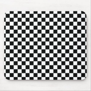 Mousepad Padrão de xadrez preto e branco