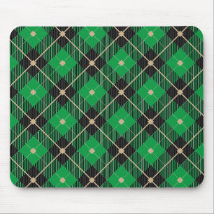 Mousepad Padrão de Xadrez Verde Preto