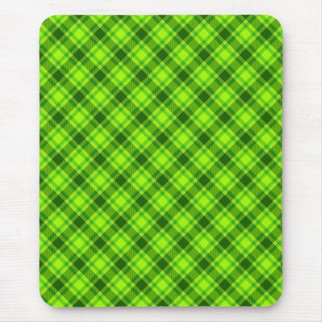 Mousepad Padrão de Xadrez Verificado de Tartan Verde-57578 (Frente)