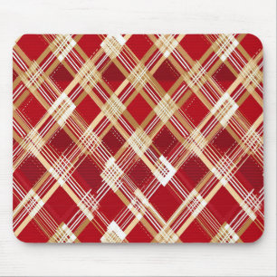 Mousepad Padrão de Xadrez Vermelho e Branco Diagonal Modern