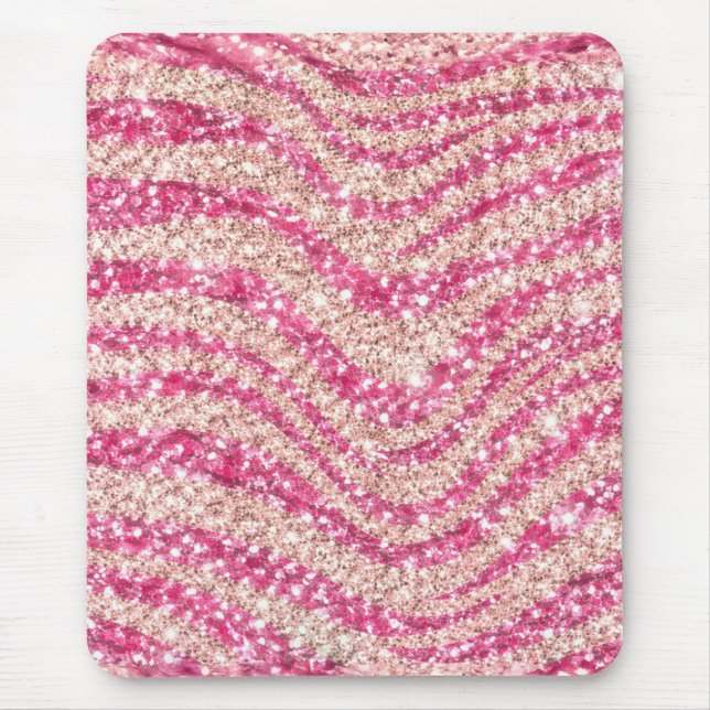 Mousepad Padrão de Zebra com Brilho Rosa Menina             (Frente)