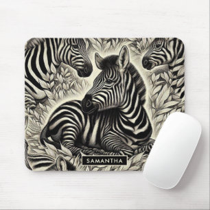 Mousepad Padrão de Zebra da Vintage Cute