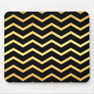 Mousepad Padrão de Zig Dourado e preto