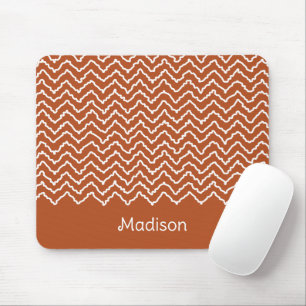 Mousepad Padrão de Zigue-Zague Chevron Ondulado Marrom Terr