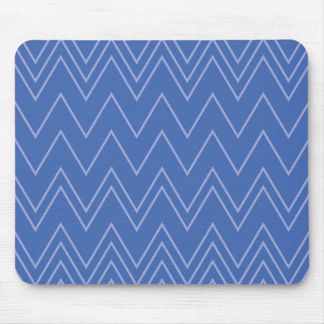 Mousepad Padrão de ziguezague azul, moderno, simples, legal (Frente)