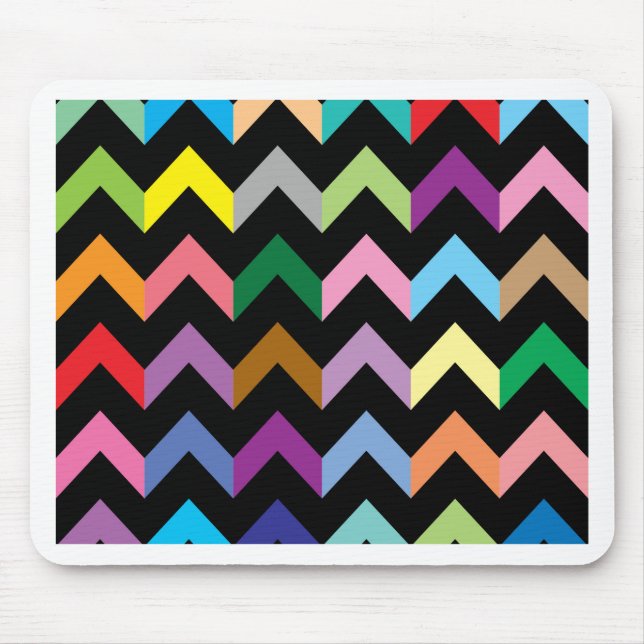 Mousepad Padrão de ziguezague colorido (Frente)