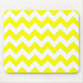 Mousepad Padrão de Zigzag branco e amarelo
