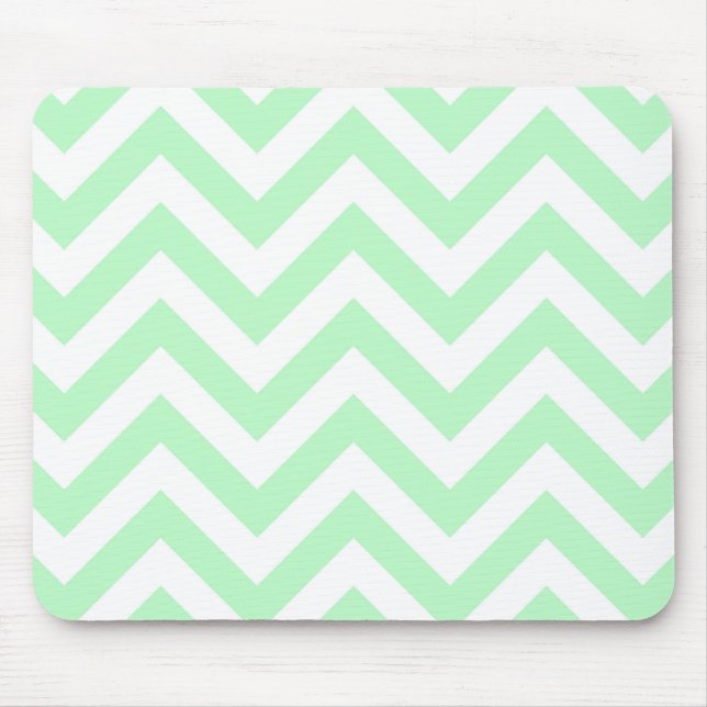 Mousepad Padrão de ZigZag Grande Chevron Branco da Casa da  (Frente)
