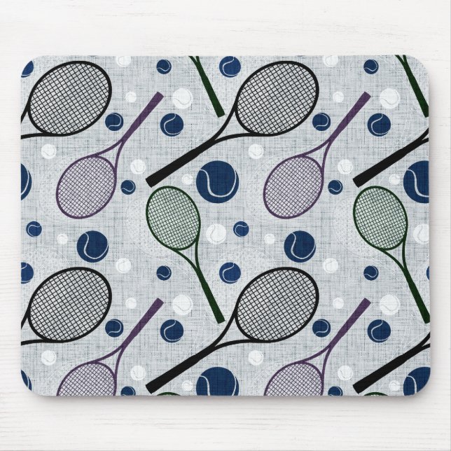 Mousepad Padrão desportivo para fãs de tênis. (Frente)