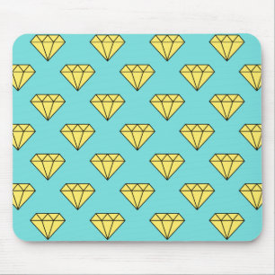 Mousepad Padrão Diamond - Amarelo e Turquesa