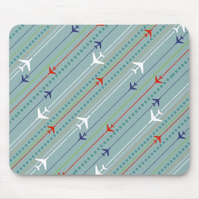 Mousepad Padrão do Avião Retro (Frente)