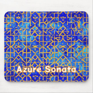 Mousepad Padrão do Azulejo Mosaico Azul