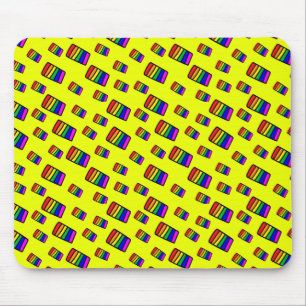 Mousepad Padrão do bloco Funky Neon Rainbow