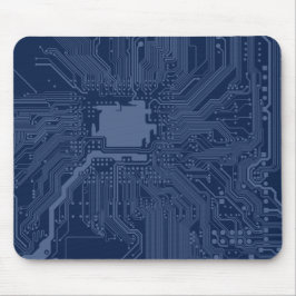 Mousepad Padrão do circuito da placa-mãe do Geek azul