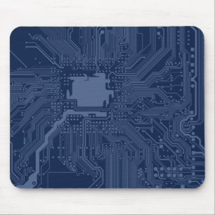 Mousepad Padrão do circuito da placa-mãe do Geek azul