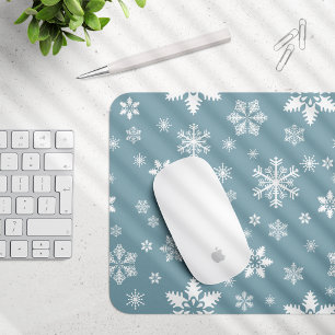 Mousepad Padrão do Floco de Neve, Flocos de Neve Brancos, N