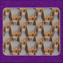 Mousepad Padrão do Globo de Neve da Árvore de Natal da Vila