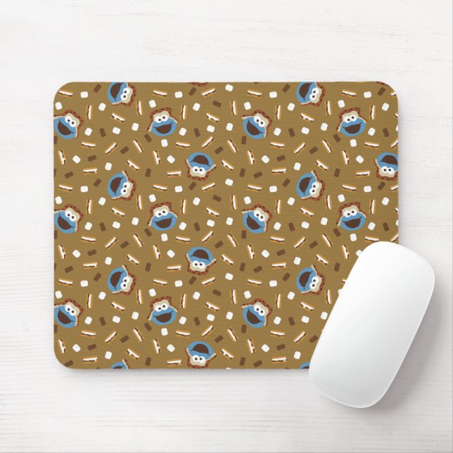Mousepad Padrão do Monstro do Biscoito S'mores (Com mouse)
