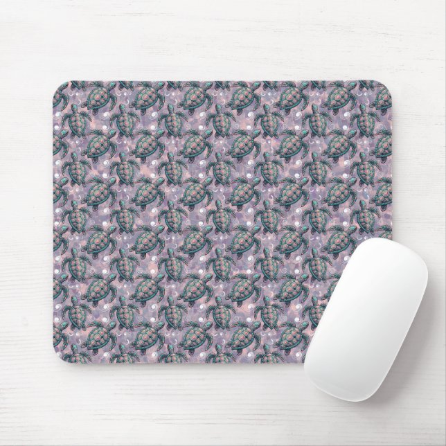 Mousepad Padrão do Oceano de Tartaruga Marítima (Com mouse)