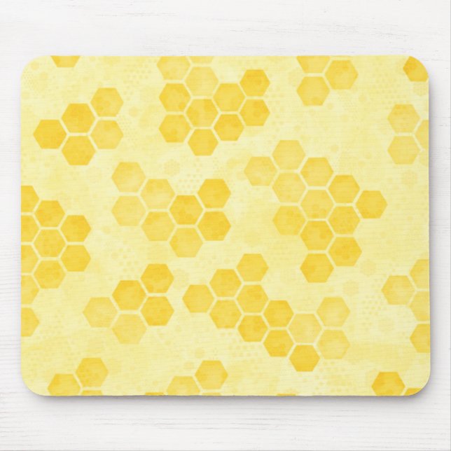 Mousepad Padrão do Pastel Yellow Honeycomb (Frente)