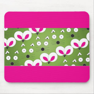 Mousepad Padrão do rato Cat verde