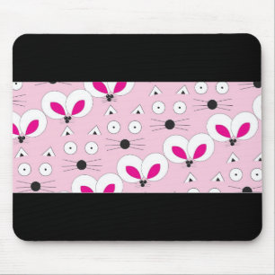 Mousepad Padrão do rato de gato rosa