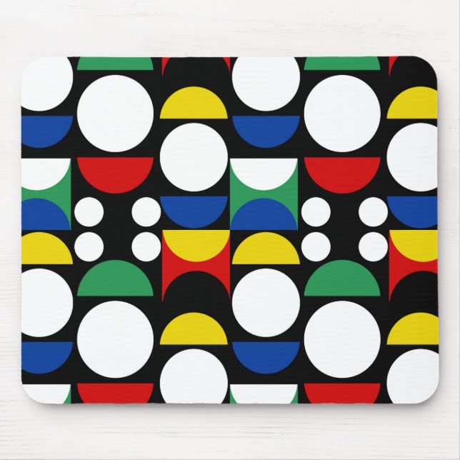 Mousepad Padrão do século de Médio Bauhaus, escandinavo neg (Frente)