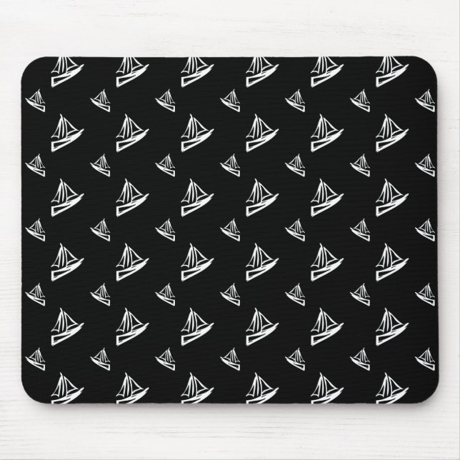 Mousepad Padrão do veleiro esboçado (Frente)