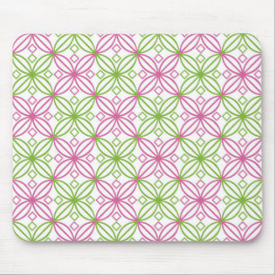 Mousepad Padrão dos círculos cor-de-rosa e abstrato verde