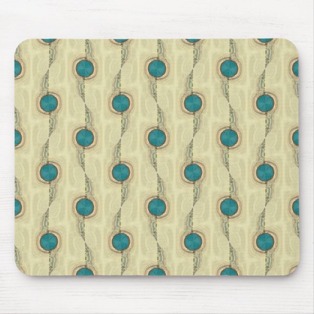 Mousepad Padrão dos Círculos de Turquesa de abstrato (Frente)