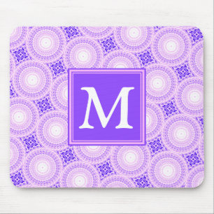 Mousepad Padrão dos círculos roxos do monograma