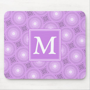Mousepad Padrão dos círculos roxos lilás monograma