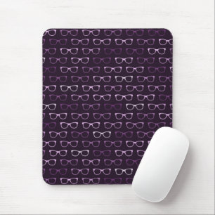 Mousepad Padrão dos óculos roxos de Hipster