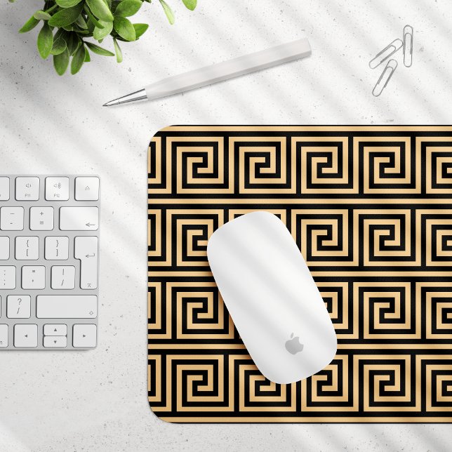 Mousepad Padrão dos Quadrados-Chave Gregos Meander Brown (Criador carregado)