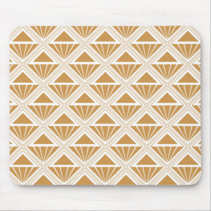 Mousepad Padrão Dourado e branco de Deco de Arte com rombos
