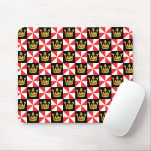 Mousepad Padrão Dourado Preto Preto Vermelho Medieval