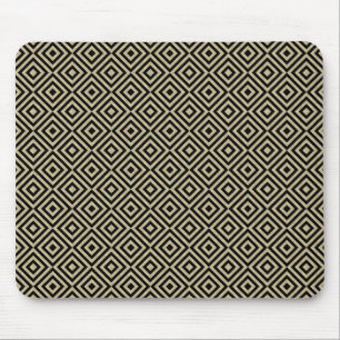 Mousepad Padrão Elegante de Azulejos de Ouros Dourados Qua