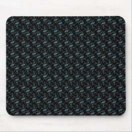 Mousepad Padrão Elegante de Corações e Chaves Azuis Moderno
