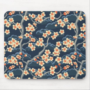 Mousepad Padrão Elegante De Flor De Cereja Sem Costura (11)