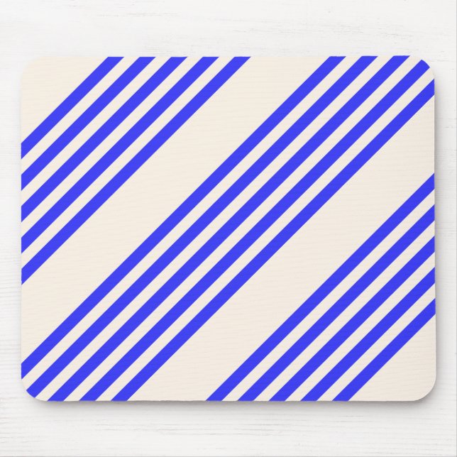 Mousepad Padrão elétrico azul e bege cinco faixas (Frente)