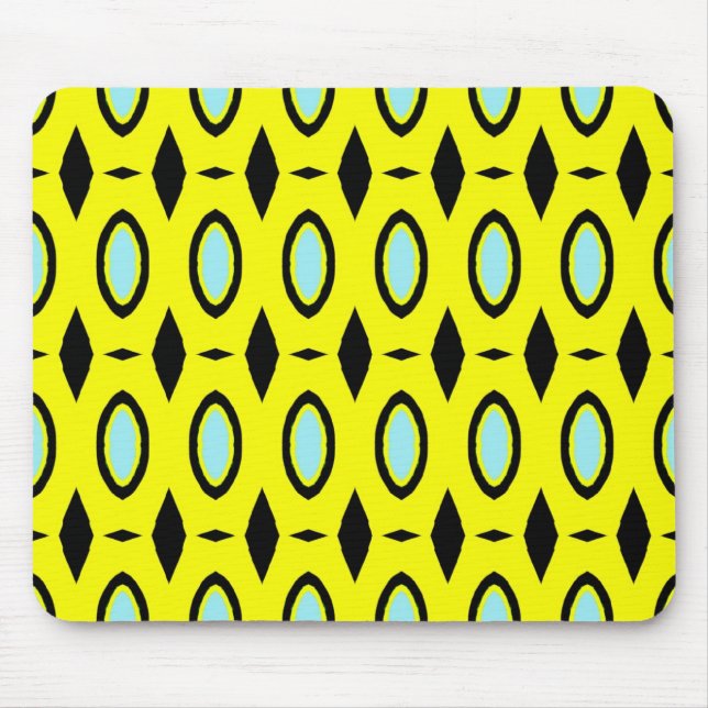 Mousepad Padrão em amarelo, azul e preto (Frente)